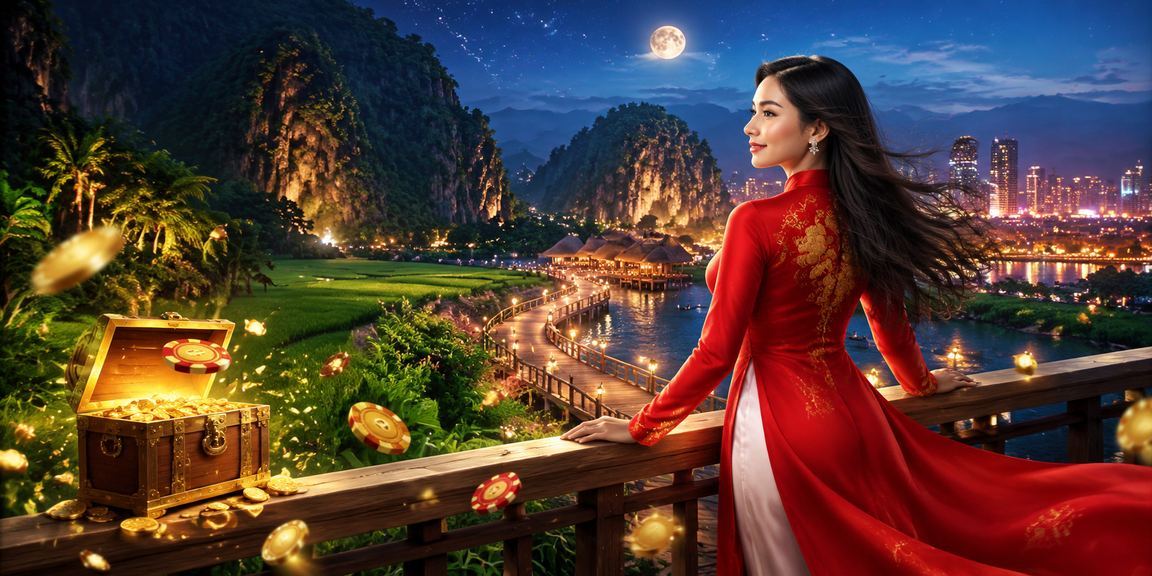 Cảnh chơi bài tại không gian giải trí mang phong cách Việt Nam truyền thống
